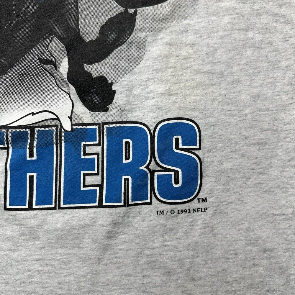 Vintage Carolina Panthers T-Shirt Large Nutmeg 1993 Double Sided USA Made - Picture 7 of 11